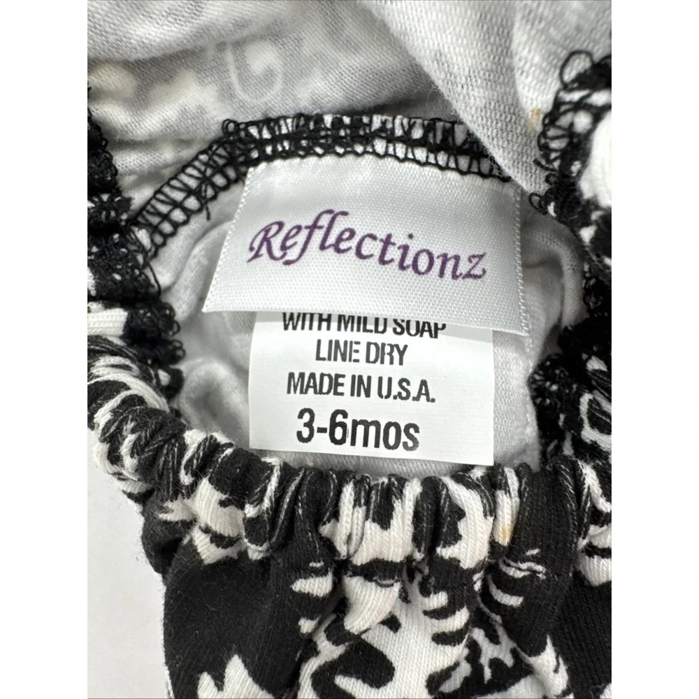 Reflectionz Cotton Blend‎ Diaper Cover Black White Pink Ruffles 3-6 Mths Photos